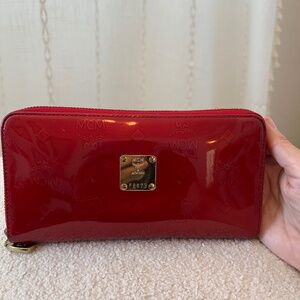 MCM patent leather zippy long wallet